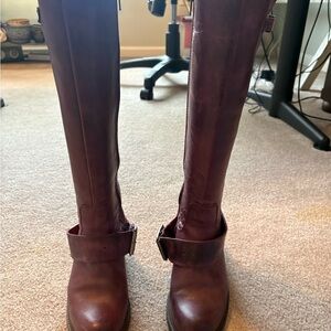 John Fluevog Women's Tall Leather Boots in Purple